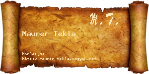 Maurer Tekla névjegykártya